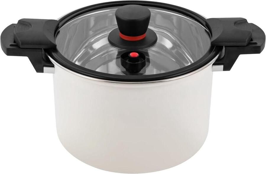 Snelkookpan Roestvrij Staal Drukpan Keuken Snel Koken KPA Microdruk Technologie 74 Qt Capaciteit Wit