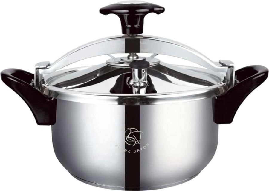 Snelkookpan Roestvrij Staal Drukpan Keuken Sneller Koken Eén Hand Bediening 6 Liter Zilver