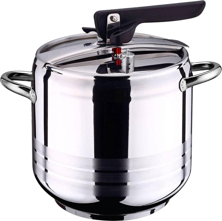 Snelkookpan Roestvrij Staal Drukpan Keukenpan Snel Koken Veiligheidssysteem 9 Liter Chroom