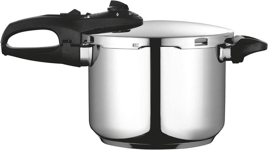 Snelkookpan Roestvrij Staal Drukpan Stoofpan Snel Koken 5 Veiligheidssystemen 6 Liter Zilver