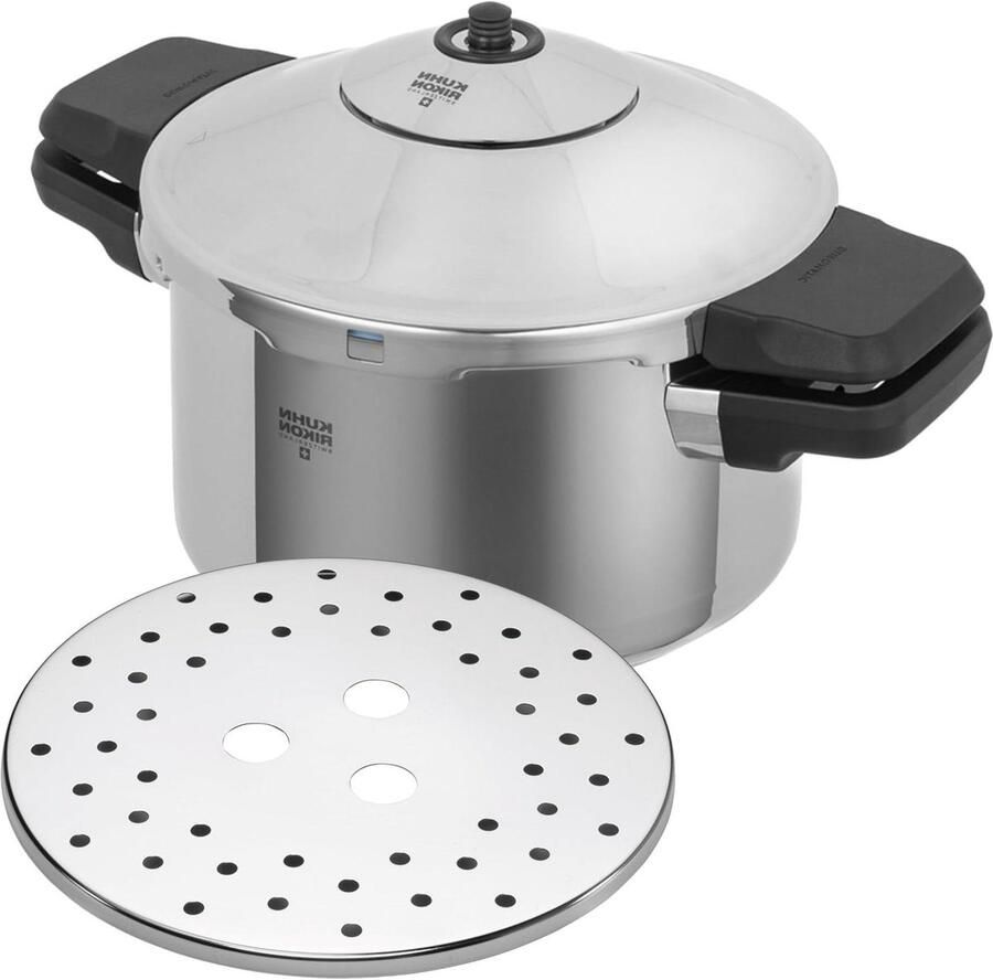 Snelkookpan Roestvrij Staal Drukpan Stoompan Snel Koken Geavanceerd Veerventiel 4 Liter Zilver