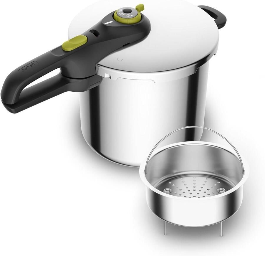 Snelkookpan Roestvrij Staal Druppan Keuken Snel Koken 2 Kookprogramma's 8 Liter Zwart