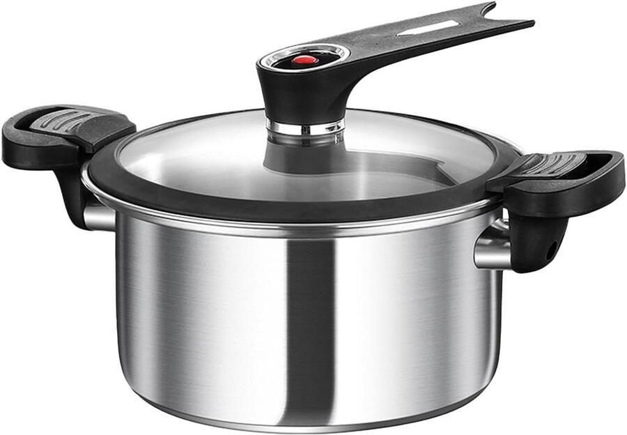 Snelkookpan Roestvrijstaal Braadpan Kookvat Snelle Maaltijden Veilig Drukregeling 3.5L of 5L Zilver