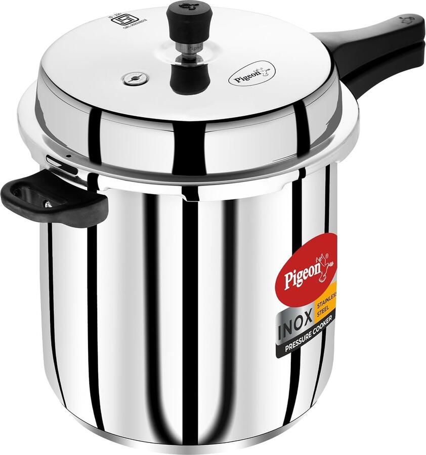 Snelkookpan Roestvrijstaal Drukpan Keuken Snel Koken Inductie Geschikt 10 Liter Metallic Zilver