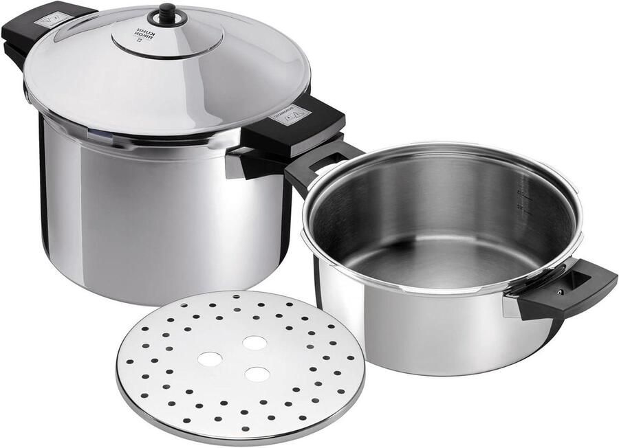 Snelkookpan Roestvrijstaal Drukpan Stoompan Snel Koken Precisie Drukregeling 24 cm Zilver