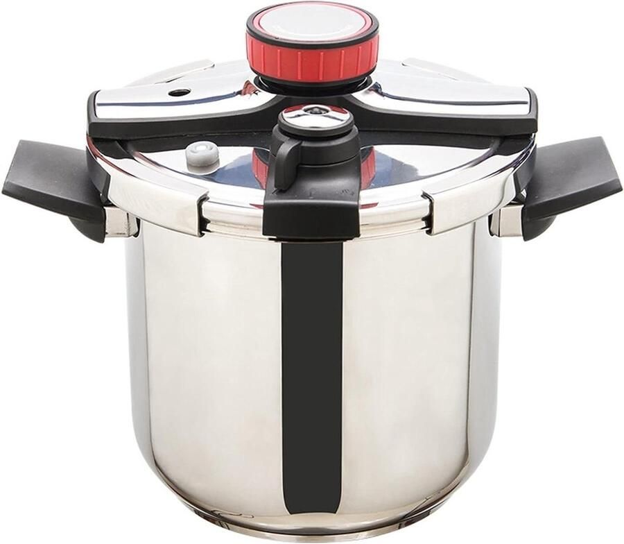 Snelkookpan Roestvrijstaal Hogedrukpan Keuken Snel Koken Energiebesparend Ontwerp 6 Liter Zilverkleurig