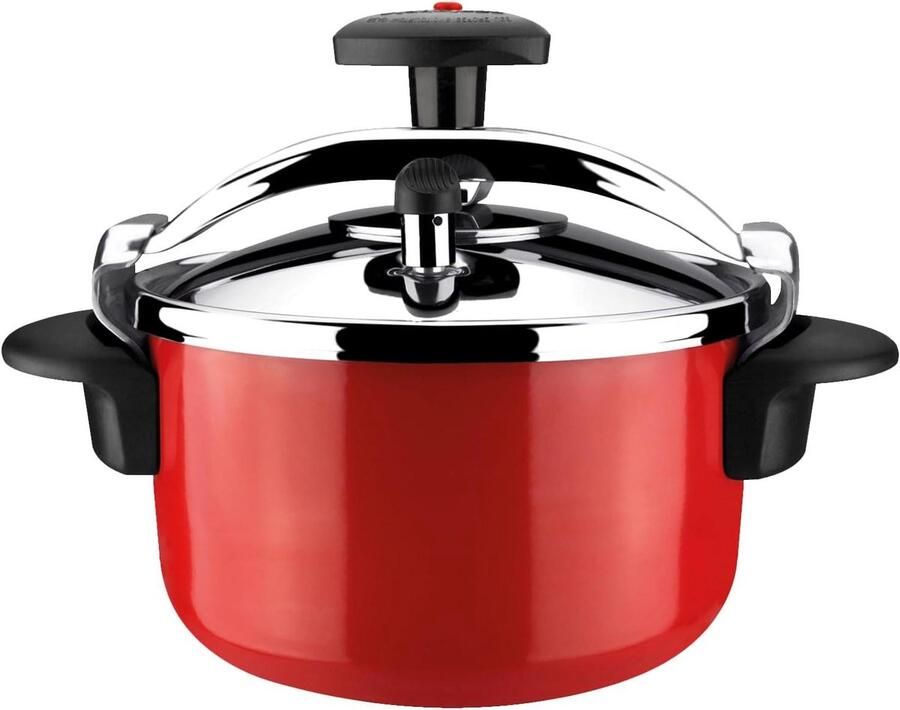 Snelkookpan Rood Drukpan Koken Gezond Koken Draahendel 4 Liter Rood