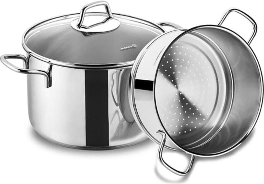 Snelkookpan RVS 4 liter Stoomkookset met 18 10 roestvrij staal