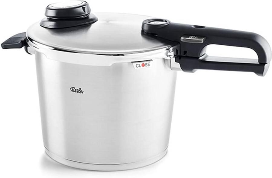 Snelkookpan RVS 6 Liter 22 cm Diameter 4 Kookstanden Geschikt voor Inductie