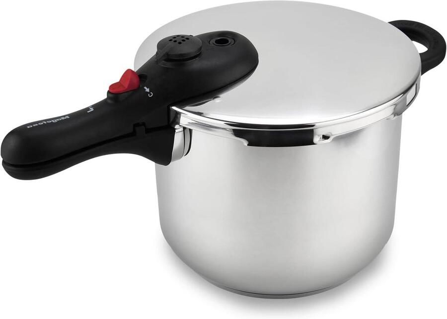 Snelkookpan RVS Drukkoker Expresspan Sneller Koken 5 Veiligheidssystemen 6 Liter Zilverkleurig