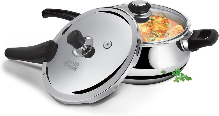 Snelkookpan RVS Drukkoker Snel Koken Tri-Ply Constructie 1.5 Liter Zilver