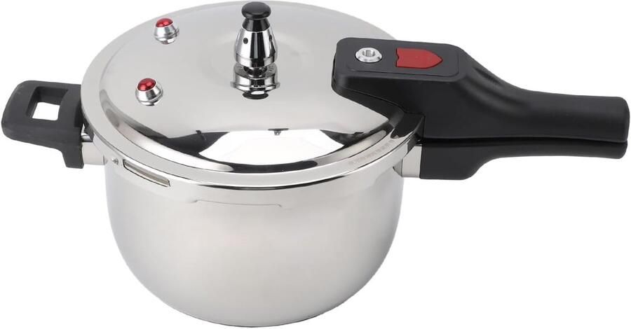 Snelkookpan RVS Drukpan Keuken Snel Koken Energiezuinig Ontwerp 4 Liter Zilver