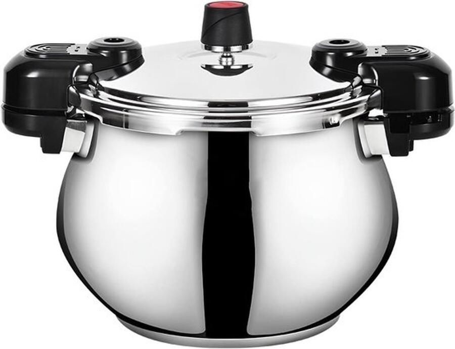 Snelkookpan RVS Drukpan Keuken Snel Koken Extra Dikke Bodem 6 Liter Zilverkleurig