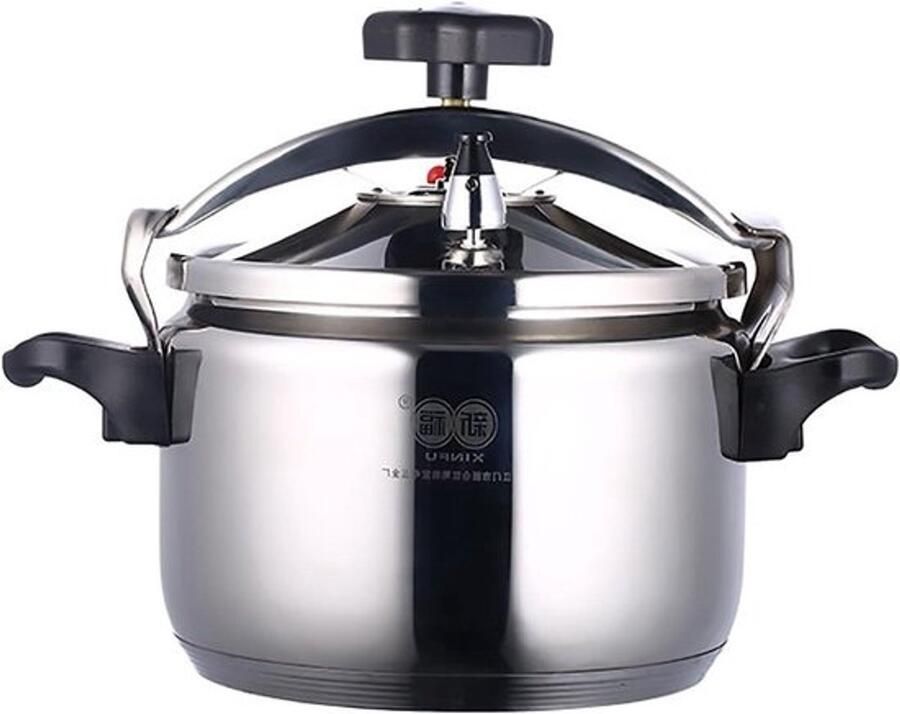 Snelkookpan Roestvrij Staal Drukpan Keuken Snel Koken Dubbele Veiligheidsslot 7 Liter Zilverkleurig