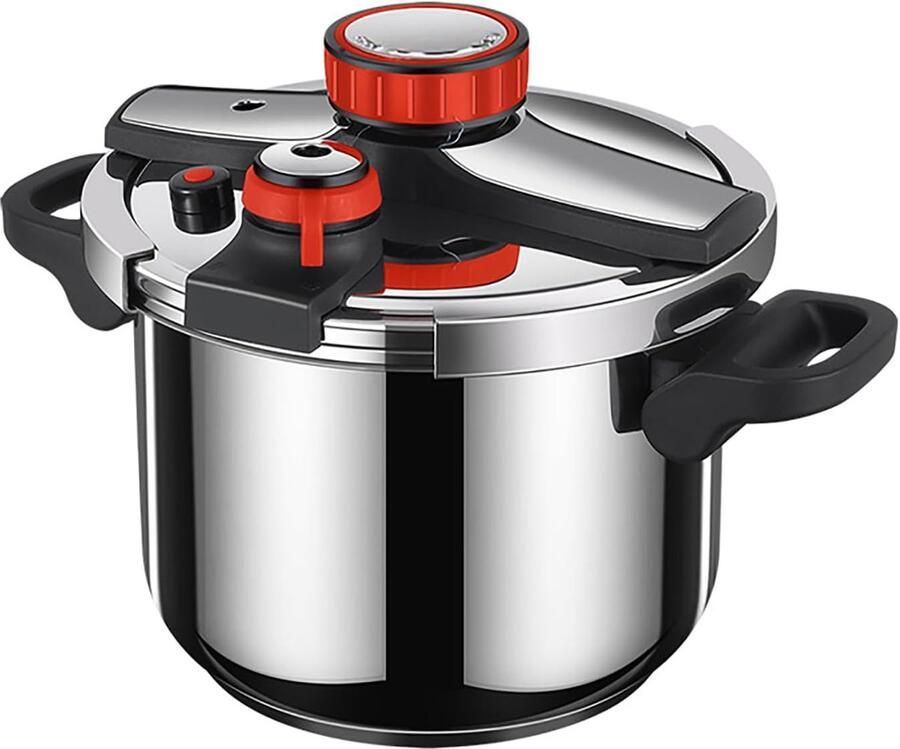 Snelkookpan RVS Drukpan Keuken Snel Koken Vergrendeling met één hand 10 Liter Zilver