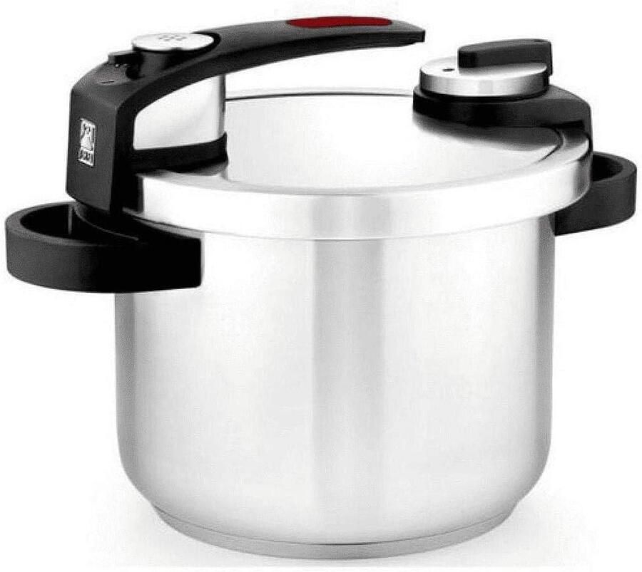 Snelkookpan RVS Drukpan Kookpan Snel Koken Dubbele Kookniveaus 6 Liter Zilver
