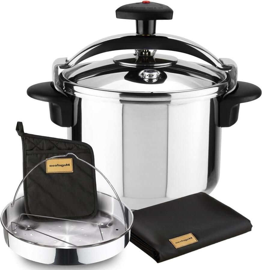 Snelkookpan RVS Drukpan Stoofpan Snel Koken 3 Beveiligingssystemen 6 Liter Zilver