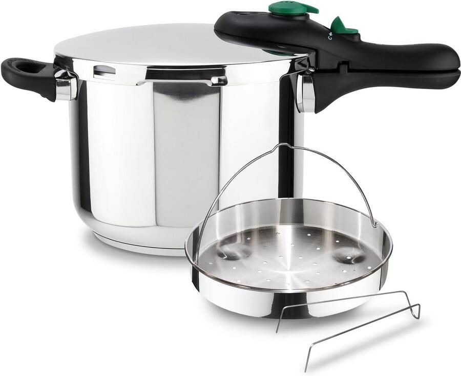 Snelkookpan RVS Drukpan Stoofpan Snel Koken 5 Veiligheidssystemen 5 Liter Zilver