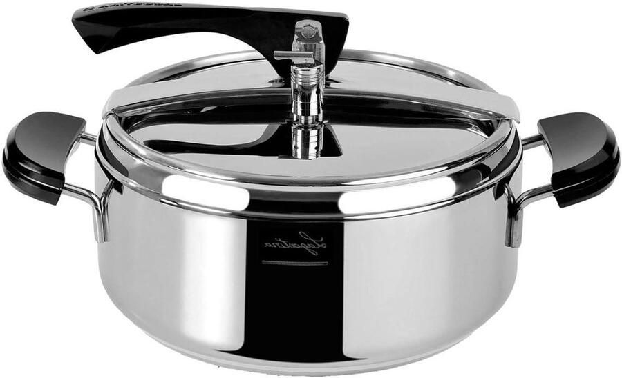 Snelkookpan RVS Drukpan Stoofpan Snel Koken Drielaagse Bodem 35 Liter Zilver