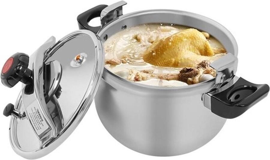 Snelkookpan RVS Drukpan Stoofpan Snel Koken Energiebesparend Ontwerp 7-40 Liter Zilver