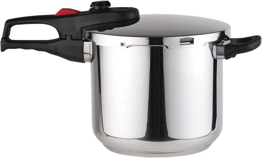 Snelkookpan RVS Drukpan Stoofpan Sneller Koken 5 Veiligheidssystemen 6 Liter Zilver