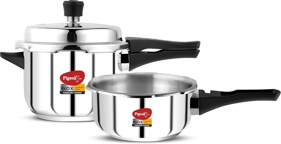 Snelkookpan RVS Druppelpan Inductie Snel Koken Buitenste Deksel 8 liter Zilver