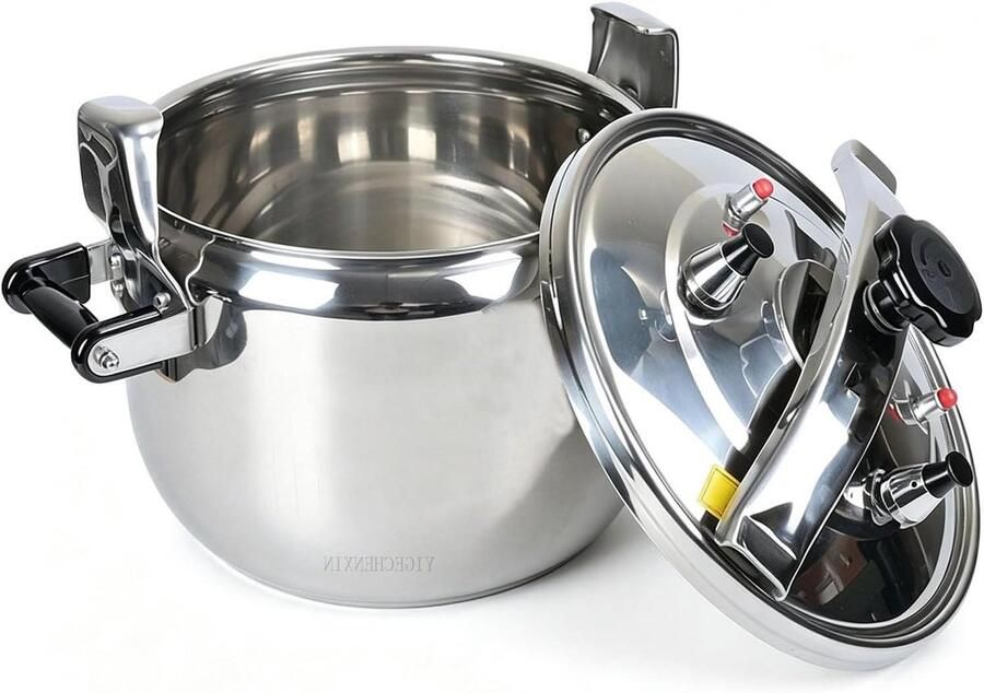 Snelkookpan RVS Grote pan Snel koken Explosieveilige klep 7 Liter Zilverkleurig