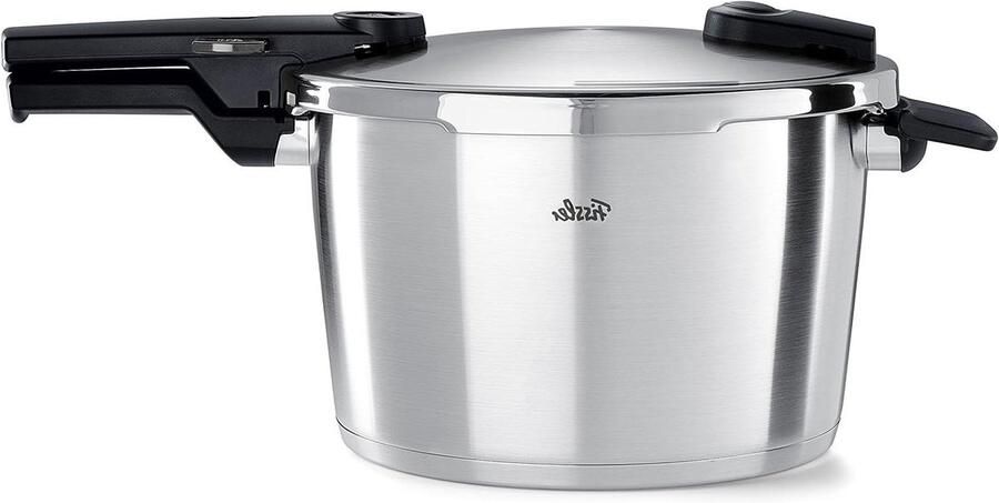 Snelkookpan RVS Grote pan Snel koken Veiligheidsindicator 8 Liter 26 cm Metallic