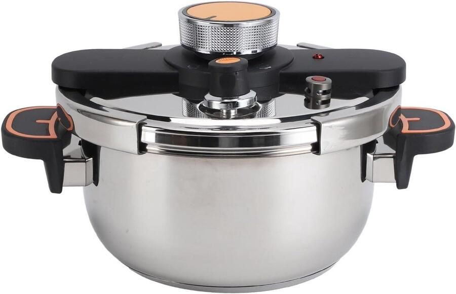 Drukpan RVS Snelkookpan Kookpan Snel Koken Gelijkmatige Warmte 6 Liter Zilverkleurig