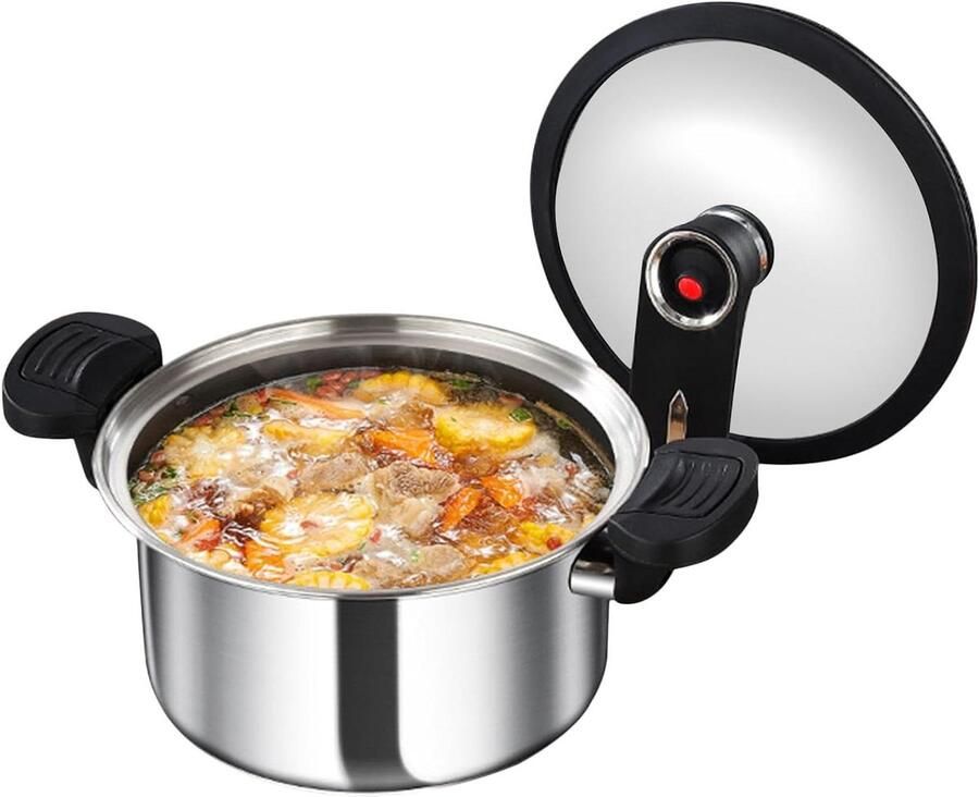 Snelkookpan RVS Multicooker Pan Snel Maaltijden Bereiden Micro-druk Technologie 3.5L Capaciteit Zilverkleurig