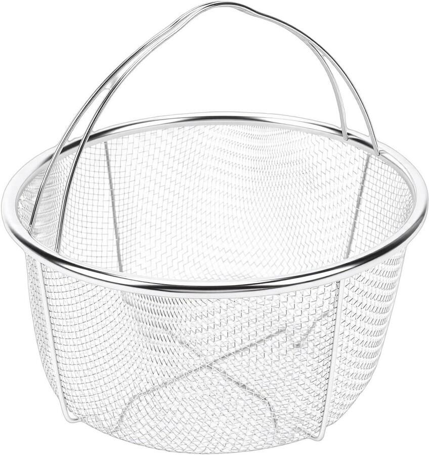 Snelkookpan Stoommand Zeef Inzetstuk Gezond Koken Voedselkwaliteit Roestvrijstaal 18cm Diameter Zilver