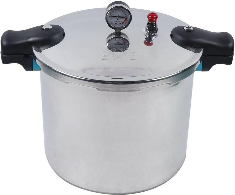 Snelkookpan Stoompan Inmaakpan Grote Maaltijden Robuust Aluminium 22 Liter Zilver
