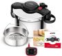 Snelkookpan Roestvrij Staal Drukkoker Keuken Snel Koken Geïntegreerde Kookassistent 9 Liter Zilverkleurig - Thumbnail 1