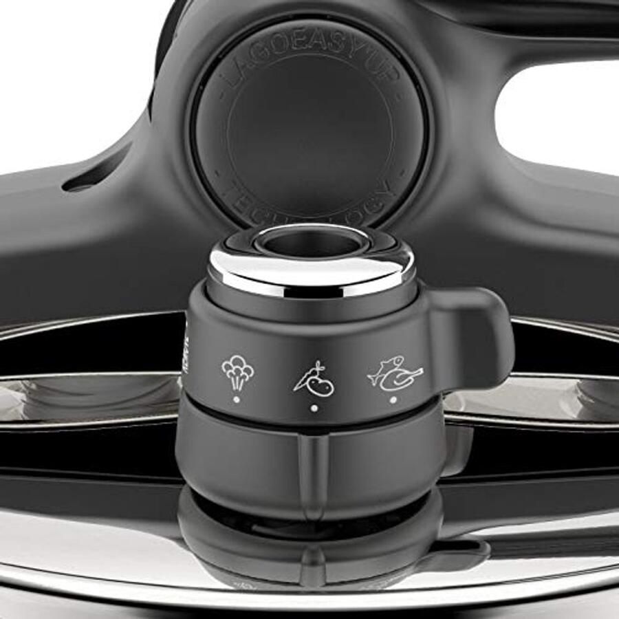 Snelkookpan van roestvrij staal met eenvoudige opening voor inductie en gas 5 liter