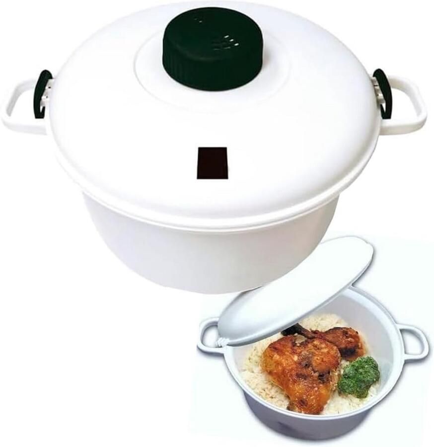 Snelkookpan voor Magnetron 2 8L – Gezond Koken met Stoomventiel en Luchtdichte Sluitingen