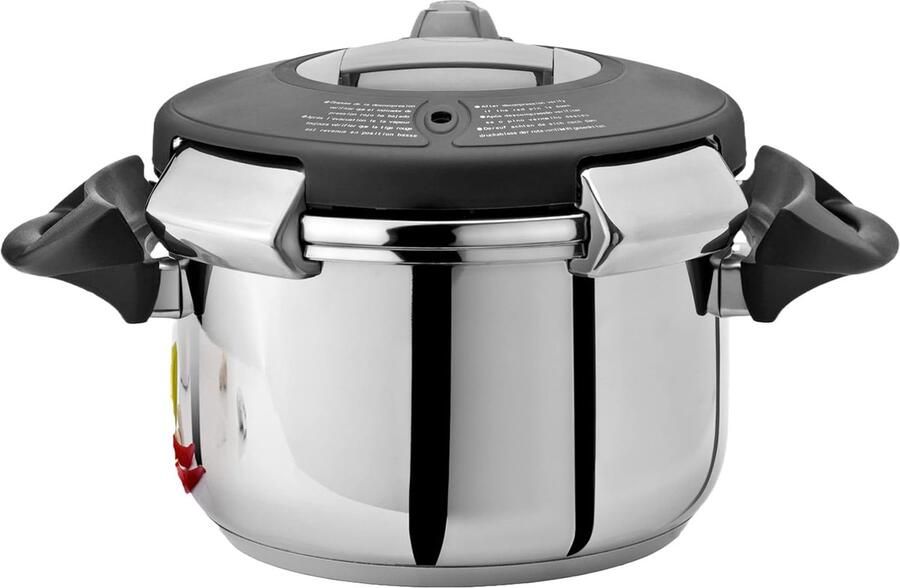 Snelkookpan Voorraadpot Snel Koken Inclusief Glazen Deksel 6 Liter Zilver