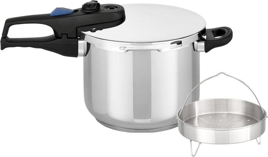 Snelkookpan XL Drukpan Gezond Koken Automatisch Drukregelsysteem 6 Liter 22 cm Roestvrij Staal