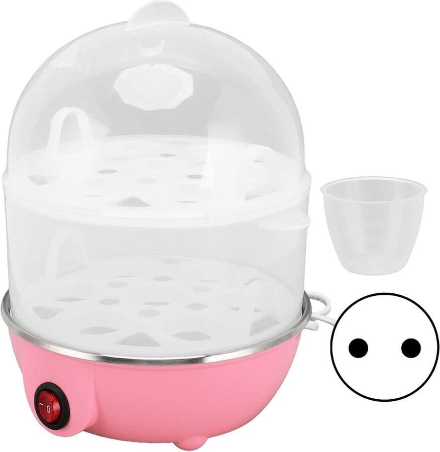 Snelle Eierkoker Apparaat voor Eieren Koken Automatische Uitschakeling 14 Eieren Roze