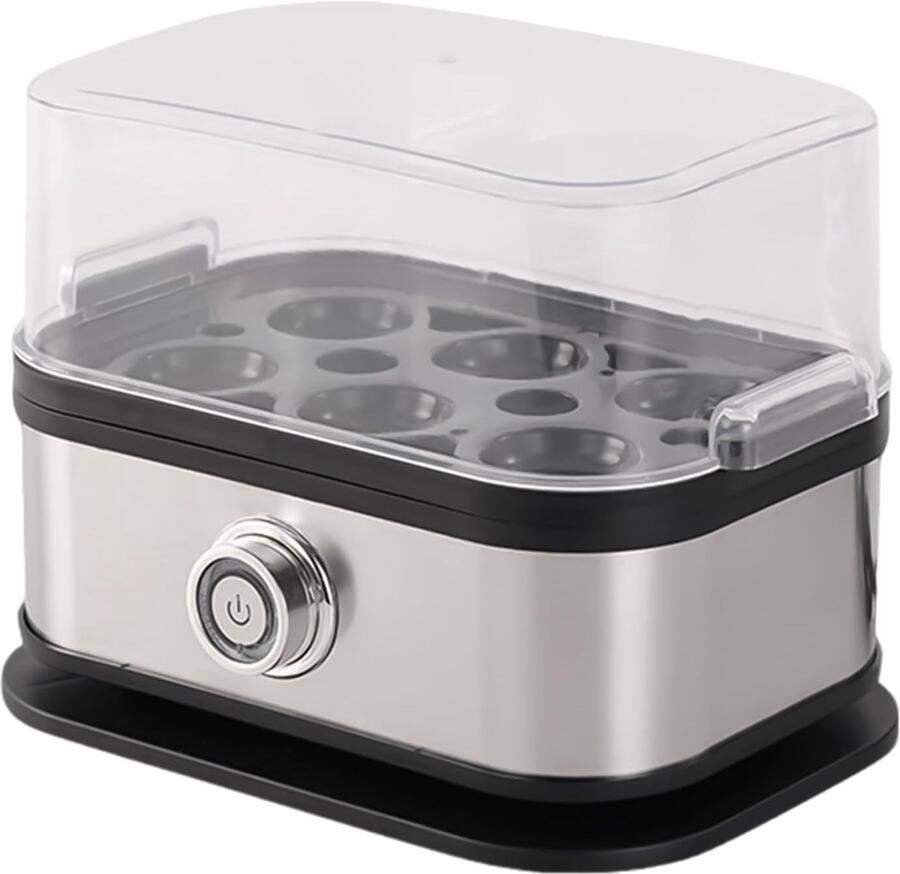 Snelle eierkoker Keukenapparaat Eieren Koken Automatische Uitschakeling 18x15.5x13.5 cm Zwart
