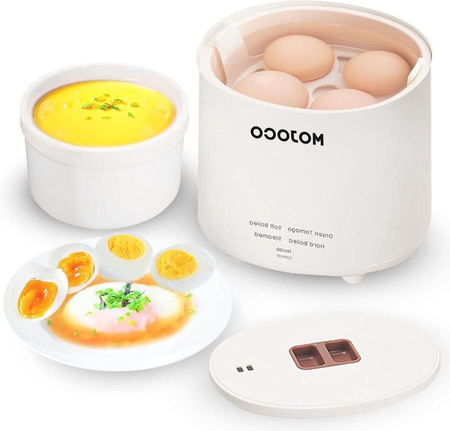 Snelle Eierkoker Mini Kookapparaat Eieren Koken Automatische Uitschakeling 4 Eieren Capaciteit Wit