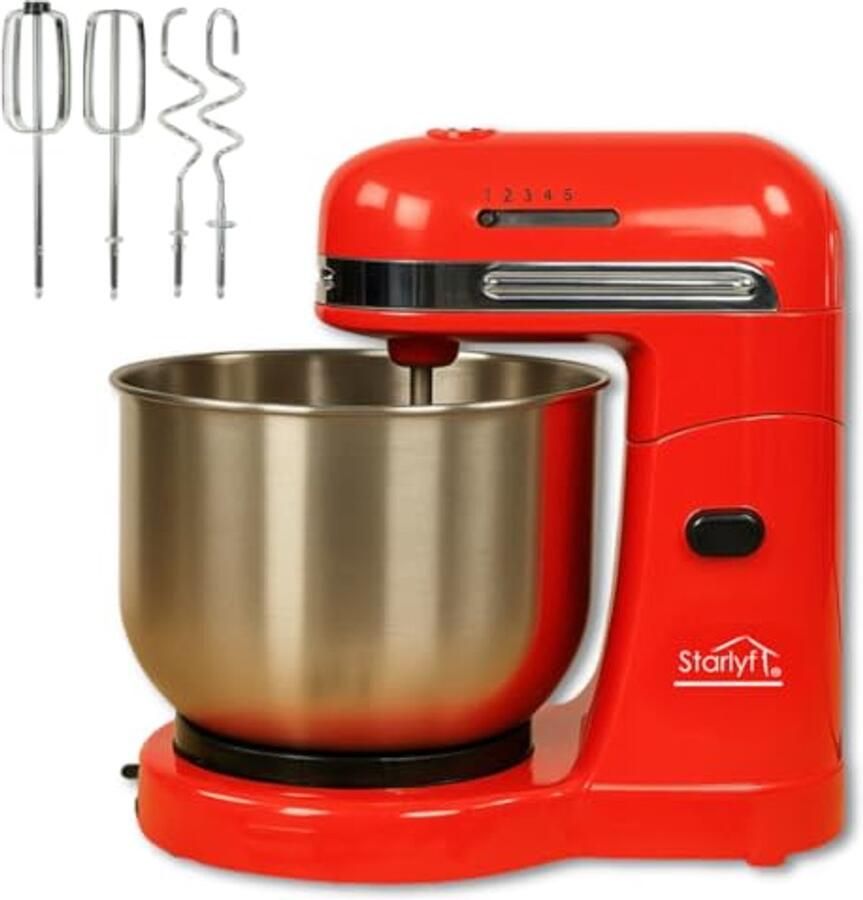 Snelle Elektrische Keukenmixer met 5 Snelheden Voor Eenvoudig Bakken en Kneten Gemakkelijk Schoon te Maken