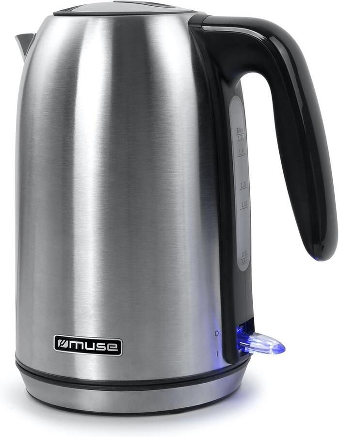 Snelle Elektrische Waterkoker RVS 1.7 Liter met Kalkfilter en Waterniveau-indicator