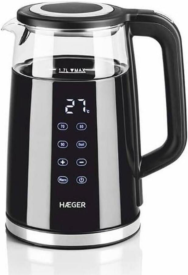 Snelle Glazen Waterkoker 1.7 Liter 2200W Zwart