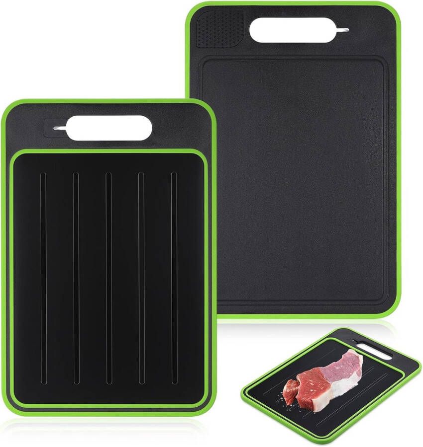 Snelle Ontdooiplaat 36 x 25 CM Snijplank Multifunctionele dubbelzijdige snijplank Met messenslijpzone knoflookpureezone Keuken Accessoires Antiaanbakplaat Metaallegering Ontdooi Plank Ontdooiplaat Vlees en Vis Vlees Ontdooien