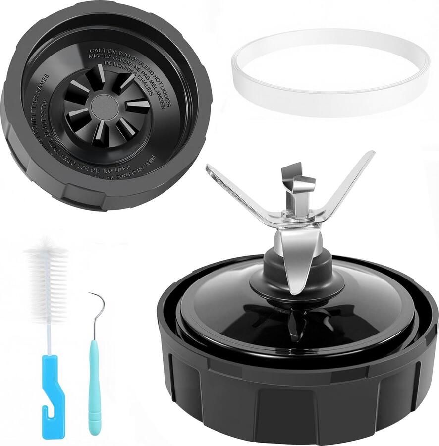 SnelShoppen 1-Pack 7 Fins Blender Blade Vervangingsset Extractor Blade Assembly Geschikt voor Ninja Auto iQ en andere Nutri Ninja Modellen Met Sea