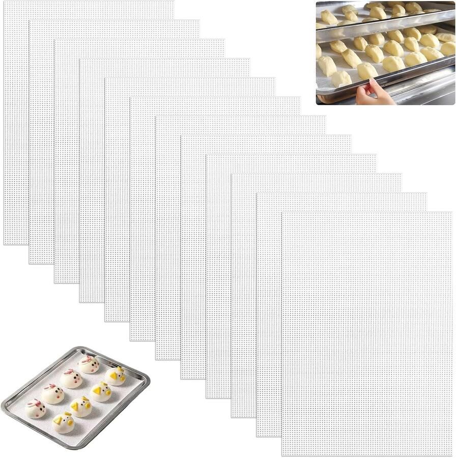 SnelShoppen 12 Stuks Droogfilm voor Wasdroger Herbruikbare Siliconen Dehydrator Bladen 39 x 28 cm Non-Stick Coating Voor Ronde Rechthoekige Droo