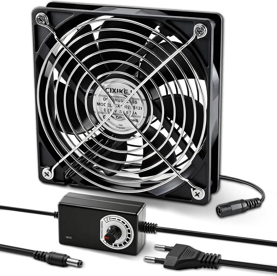 SnelShoppen 120mm PC Ventilator met Metalen Grill 12V Aanpasbare Snelheid Hoog Luchtstroom Geluidsarm Brandveilig Materiaal Geschikt voor Comp