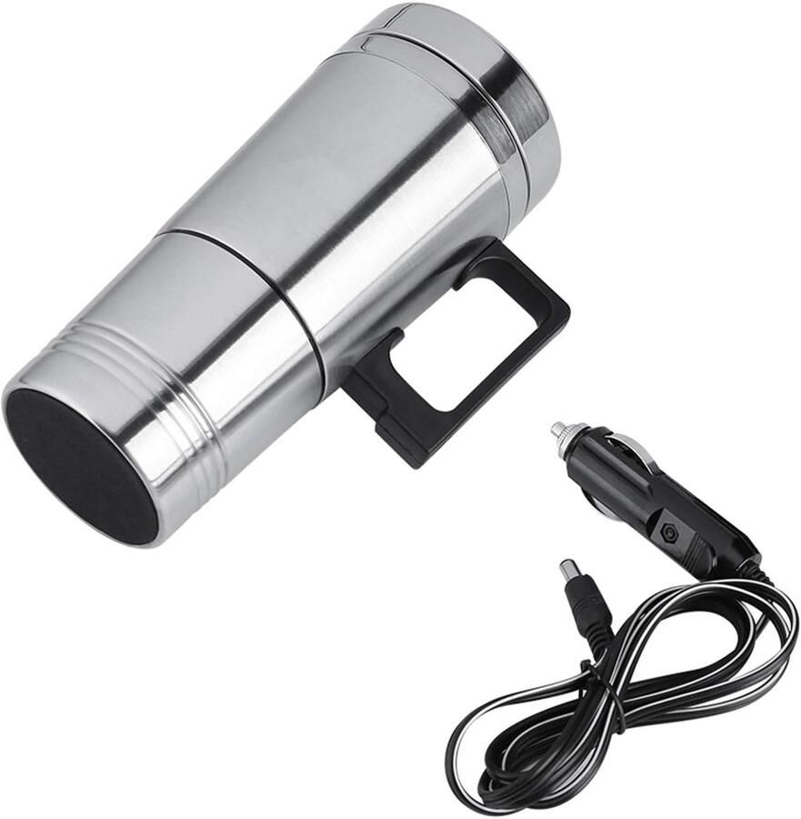SnelShoppen 12V 24V Beheizte Reisbeker 300ML Draagbare Auto Waterkoker RVS Warmwaterbereider Elektrische Thermo Koffietas met Auto Zigarettena