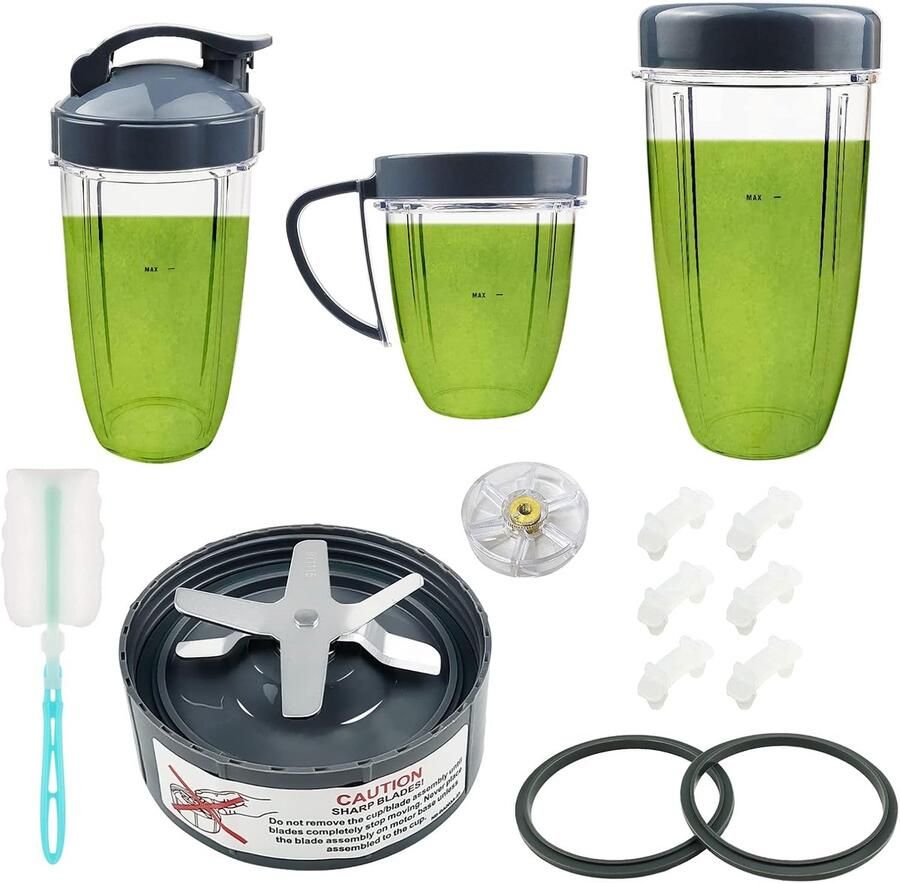 SnelShoppen 14-delige Blender Vervangingsonderdelen Extractor Mes en Bekers voor 600w & 900w Series Inclusief Dichting Schokdemper en Tandwiel (1