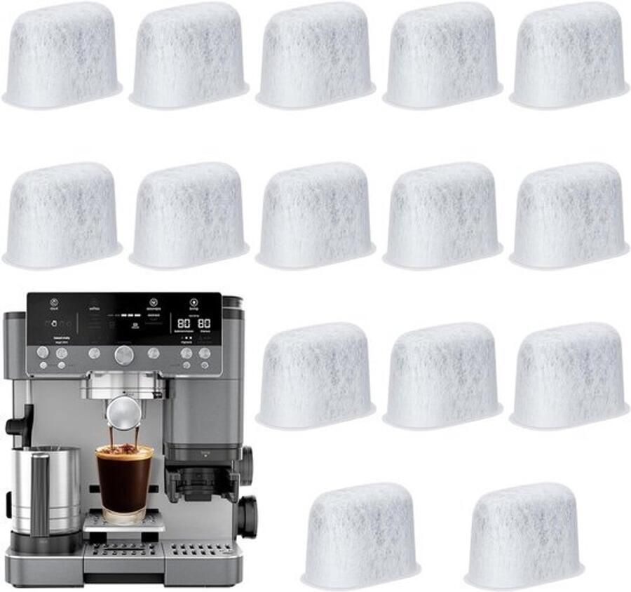 SnelShoppen 15Pack Waterfilterinzetstukken voor Koffiemachine Vervangingsfilters voor Koffiezetapparaat Grijs Ideaal voor Thuisgebruik en Koffiel